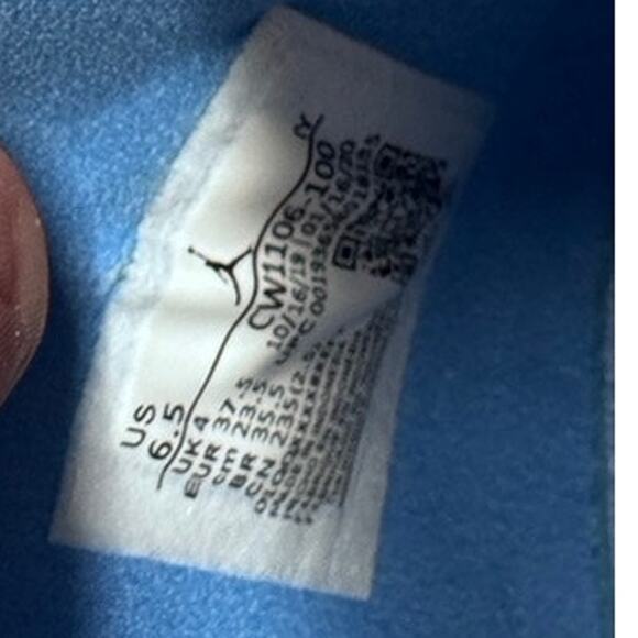 "AIR JORDAN",OG UNC, Women's, White‎ University ,Blue High Tops, Size 6.5" - Picture 5 of 10